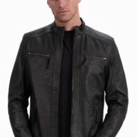 ALPHA VINTAGE SHEEP BLACK - AUTHENTIC MENS BLACK LEATHER JACKET