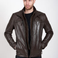 4065 SHEEP BROWN - AUTHENTIC MEN'S BROWN LEATHER JACKET