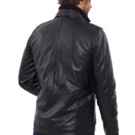 4065 SHEEP BLACK - AUTHENTIC MENS BLACK LEATHER JACKET