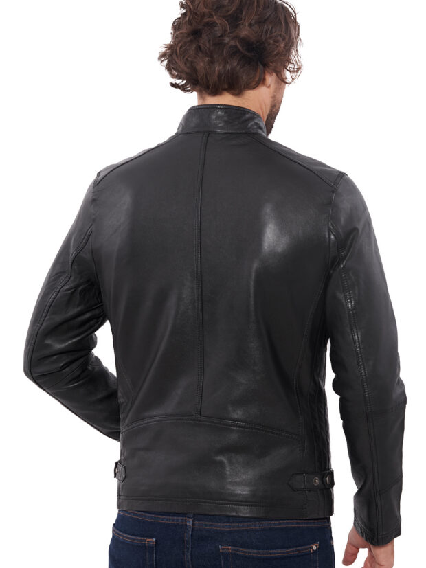 ALPHA SHEEP BLACK  - AUTHENTIC BLACK MENS LEATHER JACKET