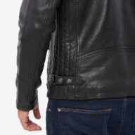 ALPHA SHEEP BLACK  - AUTHENTIC BLACK MENS LEATHER JACKET