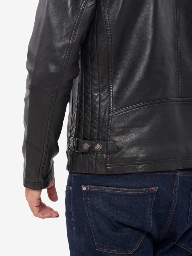 ALPHA SHEEP BLACK  - AUTHENTIC BLACK MENS LEATHER JACKET