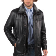 5060 SHEEP BLACK - AUTHENTIC MENS BLACK LEATHER JACKET