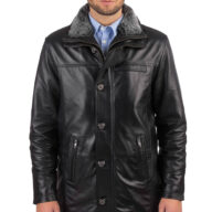 5060 SHEEP BLACK - AUTHENTIC MENS BLACK LEATHER JACKET