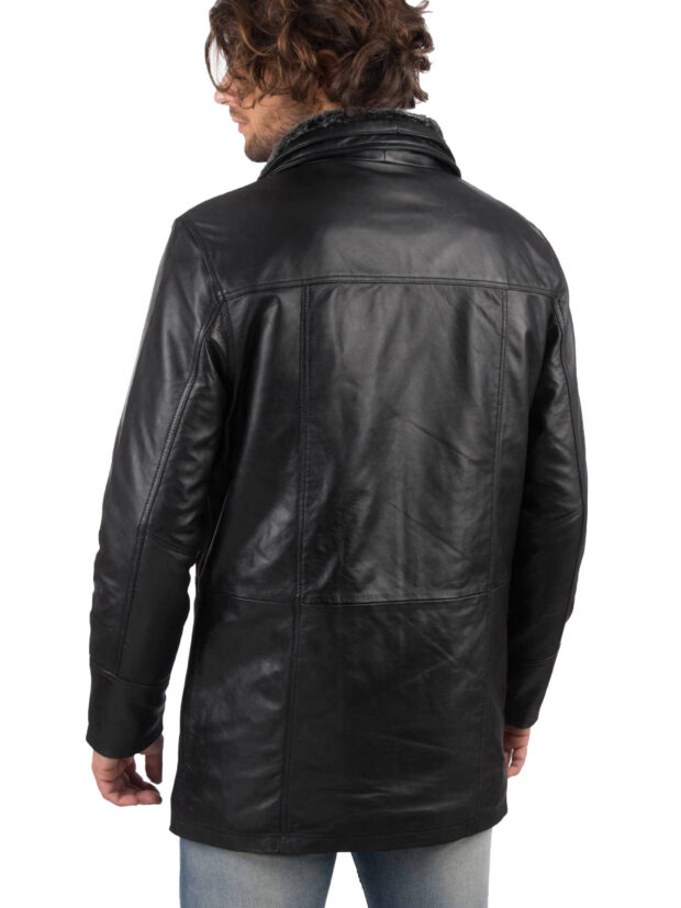 5060 SHEEP BLACK - AUTHENTIC MENS BLACK LEATHER JACKET