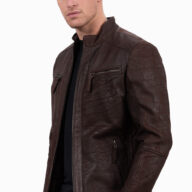 ALPHA VINTAGE SHEEP BROWN - AUTHENTIC MENS BLACK LEATHER JACKET