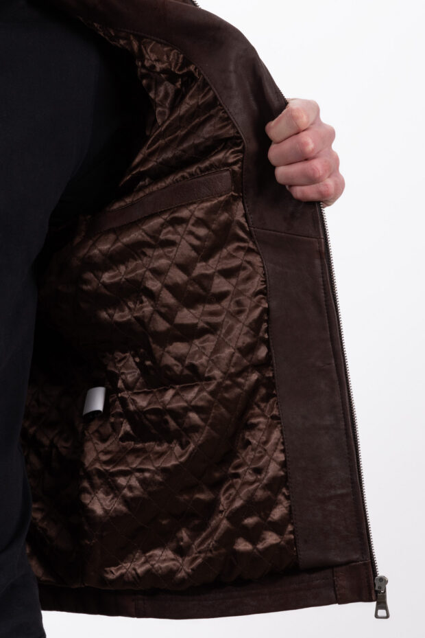ALPHA VINTAGE SHEEP BROWN - AUTHENTIC MENS BLACK LEATHER JACKET