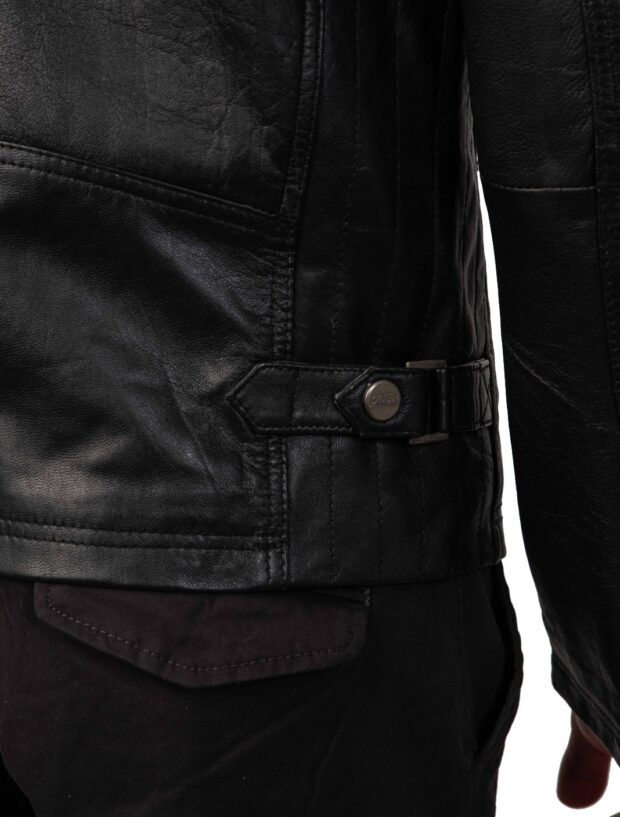 S-ALPHA SHEEP BLACK - AUTHENTIC BLACK MENS LEATHER JACKET