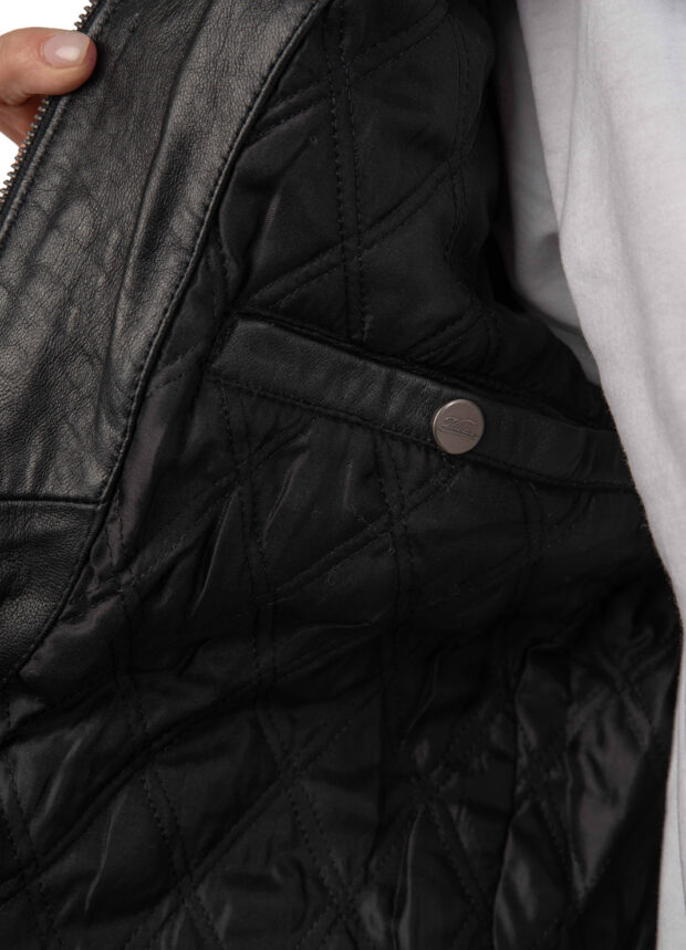S-ALPHA SHEEP BLACK - AUTHENTIC BLACK MENS LEATHER JACKET