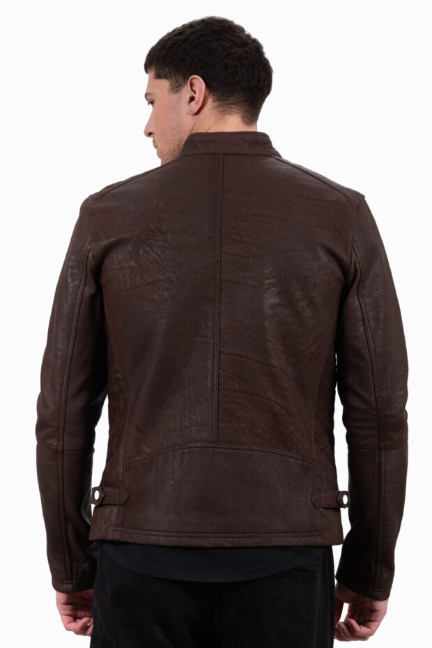 ALPHA VINTAGE SHEEP BROWN - AUTHENTIC MENS BLACK LEATHER JACKET