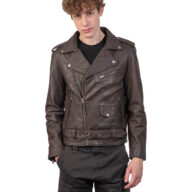BRANDO SHEEP VINTAGE BROWN - AUTHENTIC MENS LEATHER JACKET