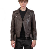 BRANDO SHEEP VINTAGE BROWN - AUTHENTIC MENS LEATHER JACKET