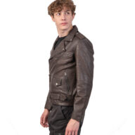 BRANDO SHEEP VINTAGE BROWN - AUTHENTIC MENS LEATHER JACKET