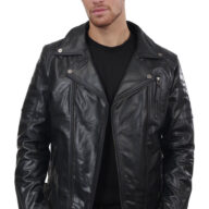 CHARLIE BUFFALO BLACK - AUTHENTIC MENS BLACK LEATHER JACKET