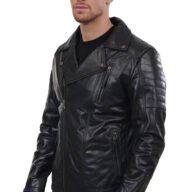 CHARLIE BUFFALO BLACK - AUTHENTIC MENS BLACK LEATHER JACKET