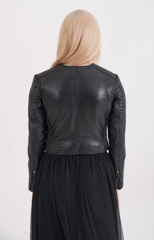 IRIS SHEEP BLACK - AUTHENTIC WOMENS BLACK LEATHER JACKET