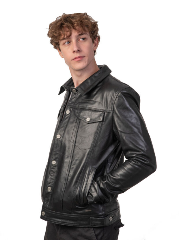FOXTROT BUFFALO BLACK - AUTHENTIC MENS LEATHER JACKET