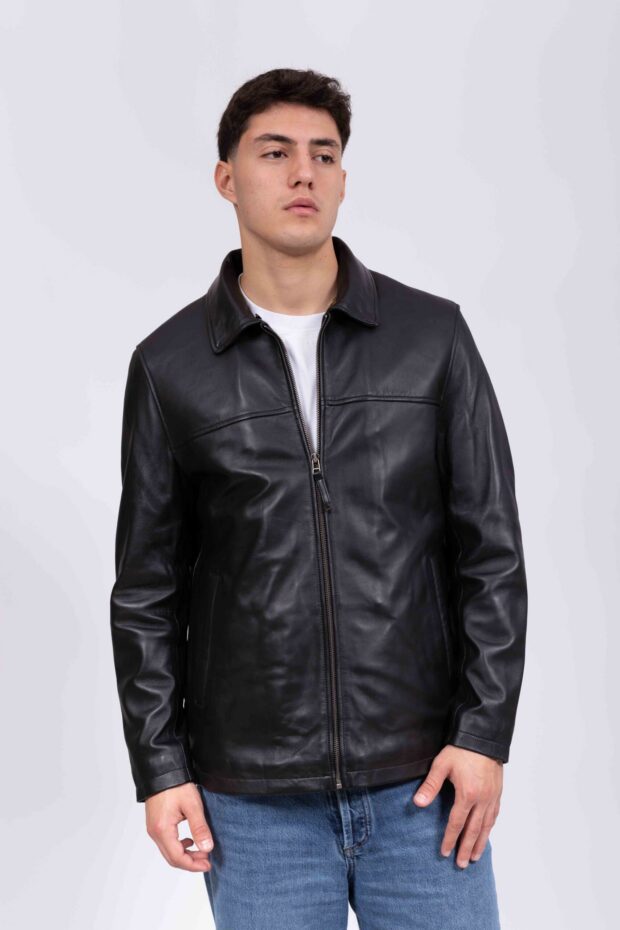 FRISCO Z SHEEP BLACK - AUTHENTIC MEN’S BLACK LEATHER JACKET