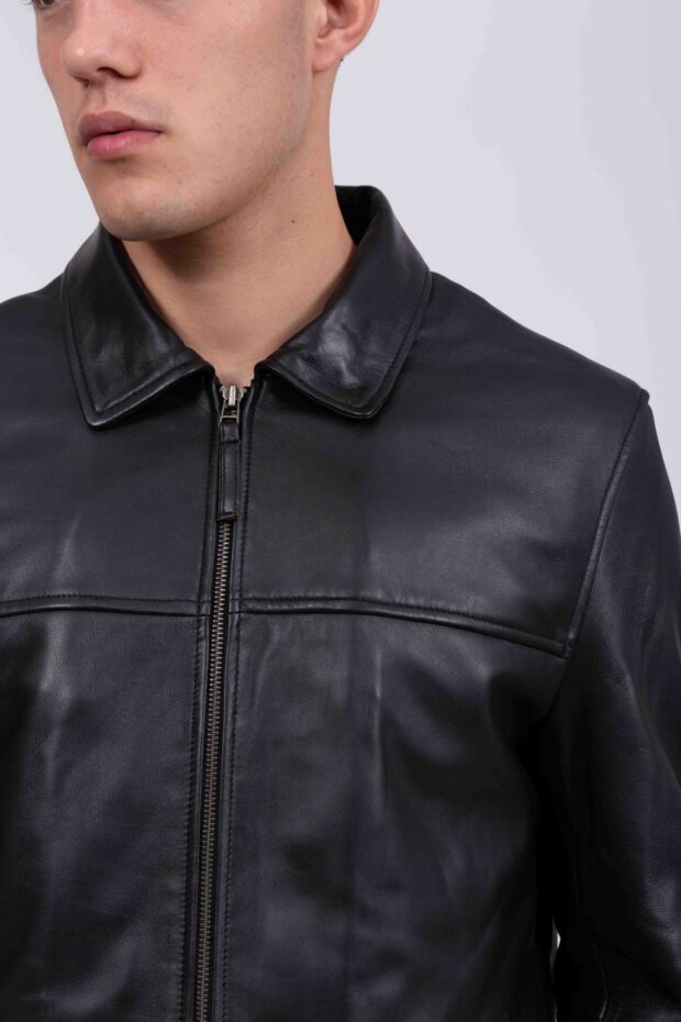 FRISCO Z SHEEP BLACK - AUTHENTIC MEN’S BLACK LEATHER JACKET