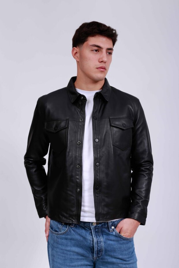 ROVER SHEEP BLACK - AUTHENTIC MEN’S BLACK LEATHER JACKET