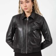 BETTY SHEEP BLACK  - AUTHENTIC WOMENS BLACK LEATHER JACKET
