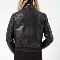 BETTY SHEEP BLACK  - AUTHENTIC WOMENS BLACK LEATHER JACKET