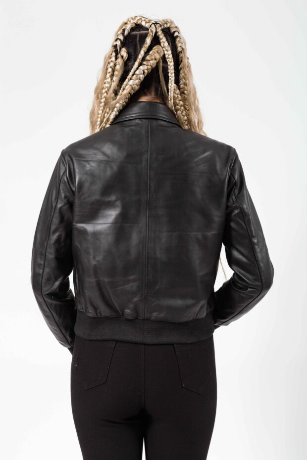 BETTY SHEEP BLACK  - AUTHENTIC WOMENS BLACK LEATHER JACKET
