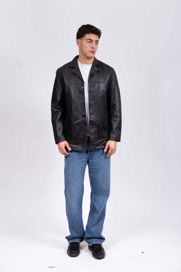 RAY SHEEP BLACK - AUTHENTIC MEN’S BLACK LEATHER JACKET