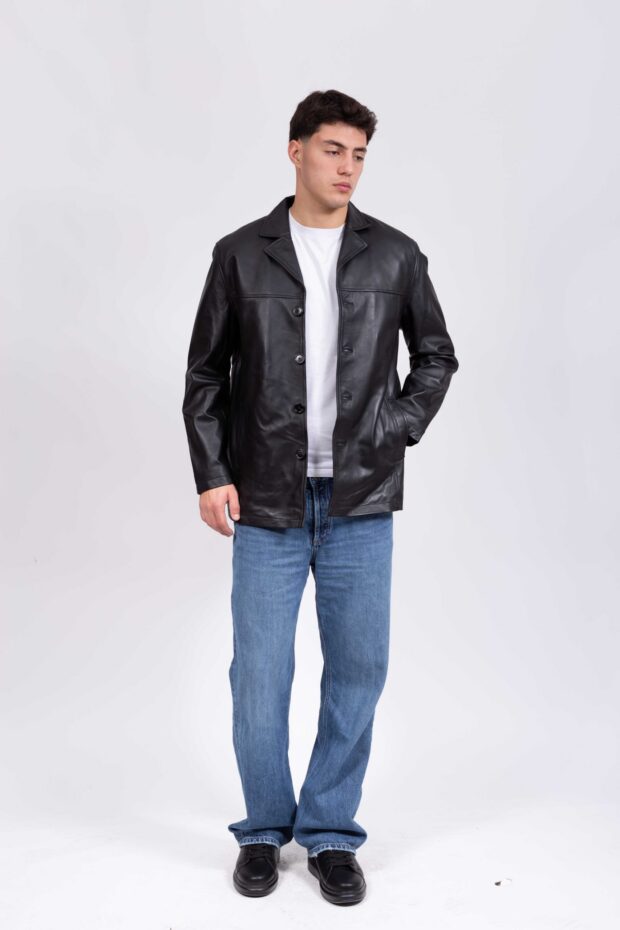 RAY SHEEP BLACK - AUTHENTIC MEN’S BLACK LEATHER JACKET
