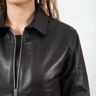 BETTY SHEEP BLACK  - AUTHENTIC WOMENS BLACK LEATHER JACKET