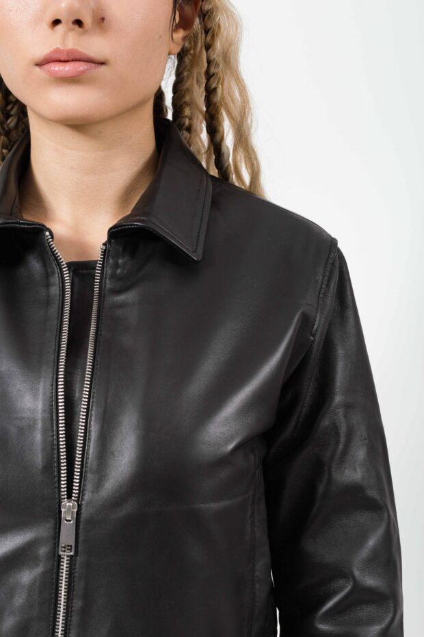 BETTY SHEEP BLACK  - AUTHENTIC WOMENS BLACK LEATHER JACKET