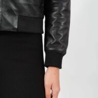 BETTY SHEEP BLACK  - AUTHENTIC WOMENS BLACK LEATHER JACKET