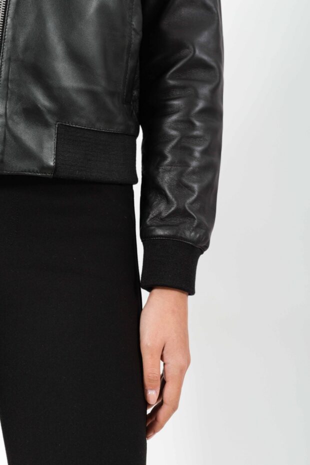 BETTY SHEEP BLACK  - AUTHENTIC WOMENS BLACK LEATHER JACKET