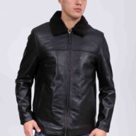 FRISCO Z SHEEP BLACK - AUTHENTIC MEN’S BLACK LEATHER JACKET