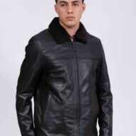 FRISCO Z SHEEP BLACK - AUTHENTIC MEN’S BLACK LEATHER JACKET