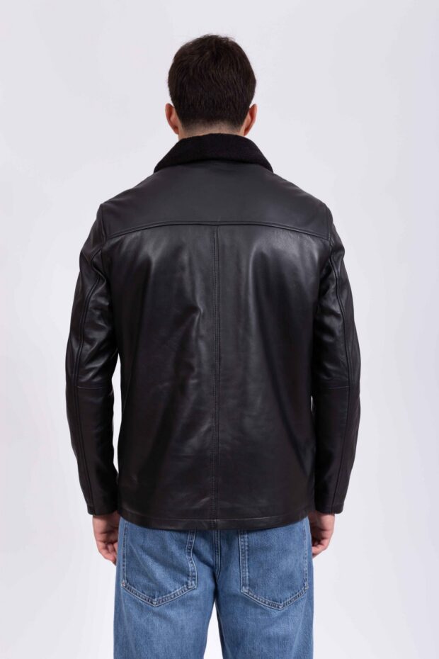 FRISCO Z SHEEP BLACK - AUTHENTIC MEN’S BLACK LEATHER JACKET