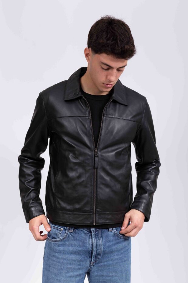 KING SHEEP BLACK - AUTHENTIC MEN’S BLACK LEATHER JACKET