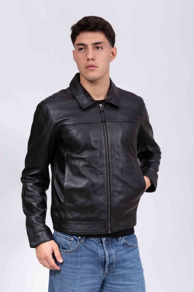 KING SHEEP BLACK - AUTHENTIC MEN’S BLACK LEATHER JACKET
