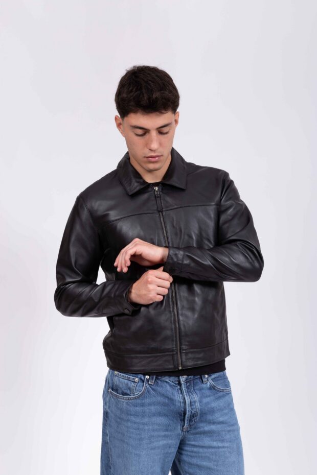 KING SHEEP BLACK - AUTHENTIC MEN’S BLACK LEATHER JACKET
