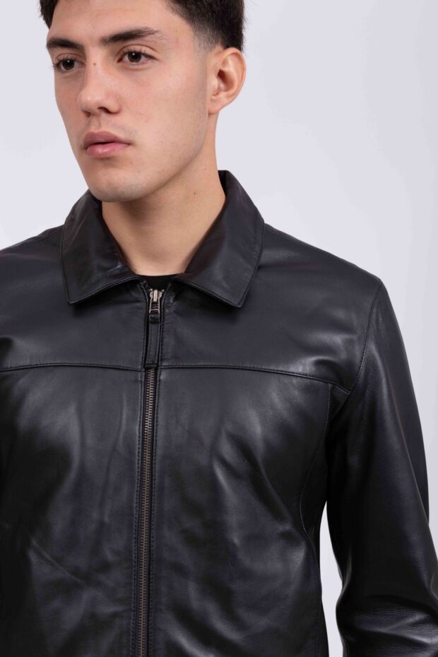 KING SHEEP BLACK - AUTHENTIC MEN’S BLACK LEATHER JACKET