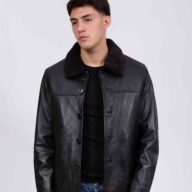 FRISCO B SHEEP BLACK - AUTHENTIC MEN’S BLACK LEATHER JACKET