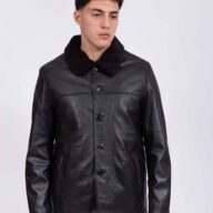 FRISCO B SHEEP BLACK - AUTHENTIC MEN’S BLACK LEATHER JACKET