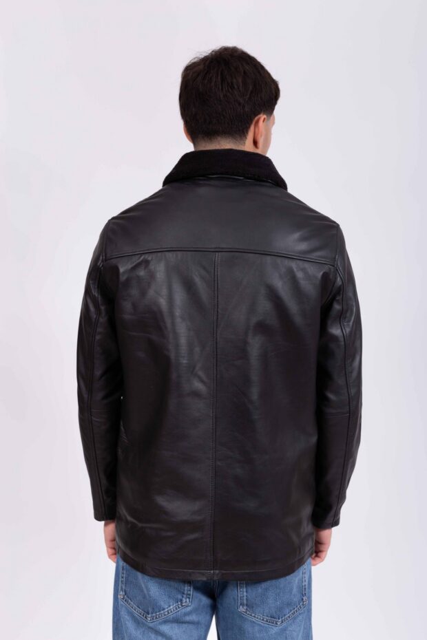 FRISCO B SHEEP BLACK - AUTHENTIC MEN’S BLACK LEATHER JACKET