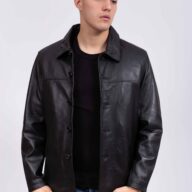FRISCO B SHEEP BLACK - AUTHENTIC MEN’S BLACK LEATHER JACKET