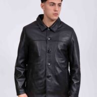 FRISCO B SHEEP BLACK - AUTHENTIC MEN’S BLACK LEATHER JACKET