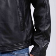 X RAY COLLAR SHEEP BLACK - AUTHENTIC MEN’S BLACK LEATHER JACKET