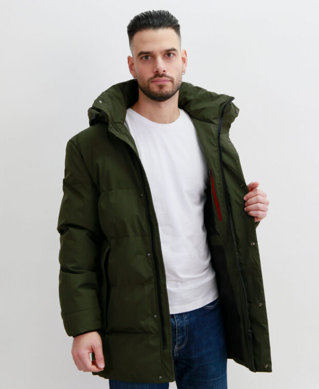 V230 OLIVE MENS PUFFER PARKA VCODE