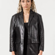 ALEXANDRA SHEEP BLACK - AUTHENTIC WOMENS BLACK LEATHER JACKET