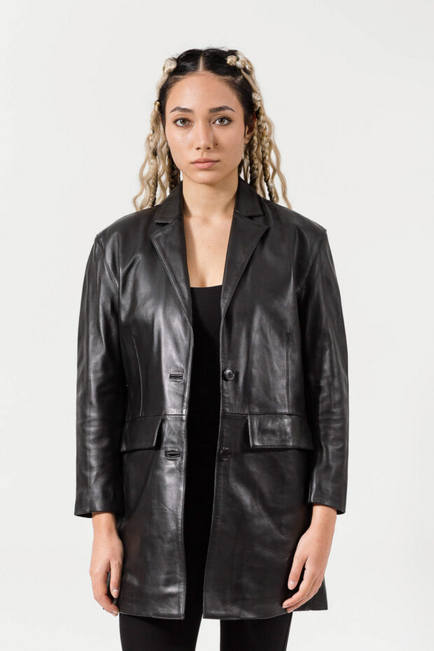 ALEXANDRA SHEEP BLACK - AUTHENTIC WOMENS BLACK LEATHER JACKET