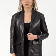ALEXANDRA SHEEP BLACK - AUTHENTIC WOMENS BLACK LEATHER JACKET